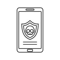 Malware Alert Outline Icon with black color palette in outline style. perfect for designs with a theme of cyber security and internet and device protection software vector