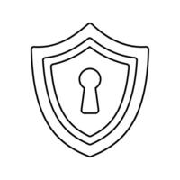 Security Key Outline Icon with black color palette in outline style. perfect for designs with a theme of cyber security and internet and device protection software vector