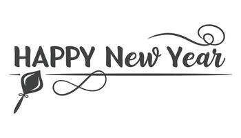 Happy New Year Banner Design with Typography on a White background vector