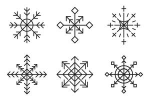 Snowflake line different shapes for winter, season, celebration, illustration and element vector