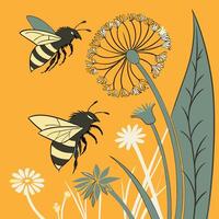 boho bee Bee Honey vector