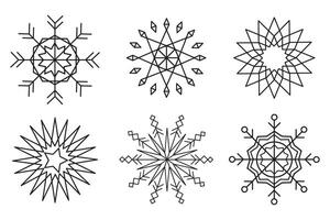 Various snowflake line with different shapes for winter, season, celebration, illustration and element vector