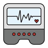 An icon of a monitor with a heartbeat vector