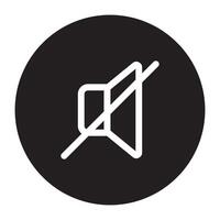 No sound icon illustration on black circle vector