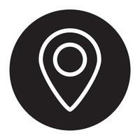 A location marker icon in a black circle vector