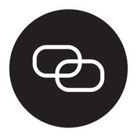 A black and white icon of two links vector