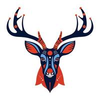 Intricate Patterned Deer Iine art design vector