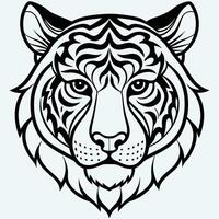 Bold Black and White Tiger Illustration vector