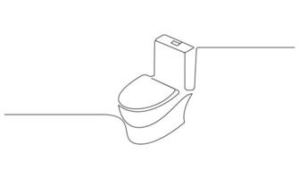 Toilet icon high commode one continuous simple line drawing concept of hygienic minimal vector