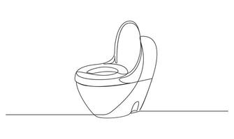 Toilet icon high commode continuous simple line drawing concept of hygienic minimalist vector