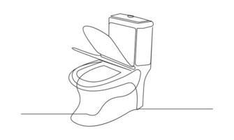 Toilet icon high commode one continuous simple line drawing vector