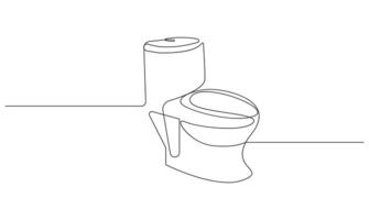 Toilet icon high commode one continuous line drawing concept of hygienic minimalist vector