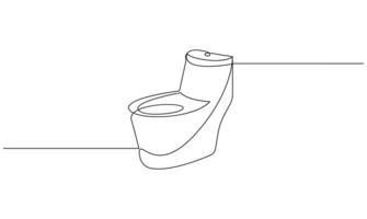 Toilet icon high commode one continuous simple line drawing concept of hygienic minimalism vector