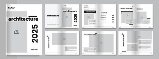 Architecture Magazine Layout, Architecture portfolio or Magazine vector