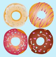 A set of delicious donuts vector