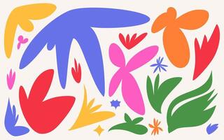 Abstract Colorful Nature-Inspired Shapes Illustration . vector
