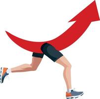 A man running with an arrow pointing up vector