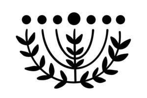 Decorative Menorah Hanukkah Floral Abstract Illustration Isolated vector
