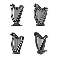 The harp. A stringed musical instrument vector
