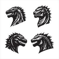 Angry Green Dinosaur Cartoon Character Running vector
