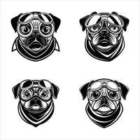 Dog head with sunglass design vector