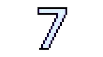 Animation of pixel numbers countdown from 10 to 1 with vaporwave and glitch effect video