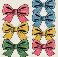 a set of bows with different colors and colors. vector