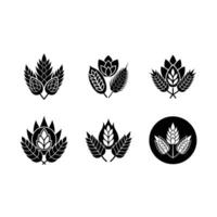 Hops and Wheat Icon - Graphic Design for Brewing and Agriculture vector