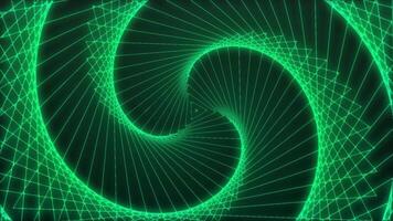 Green glow triangle swirling wave effect graphic motion background video