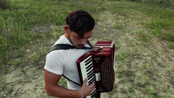 Melodic Accordion Performance in Open Fields video