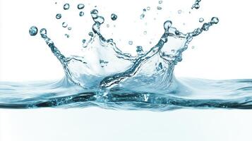 Water droplets create a stunning splash, capturing a moment of fluid motion in a clear setting photo