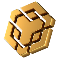 3d icon of a golden Binance logo png