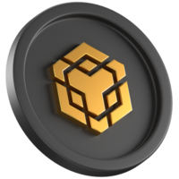 3d icon of a black coin with golden Binance logo in the center png