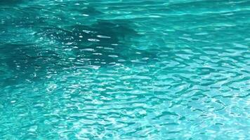 Abstract blue color water wave, pure natural swirl pattern texture, background photography. Top view of a blue calm and clear water surface, water texture with ripples and shadow. Background, banner video