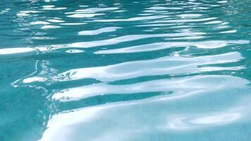 Abstract blue color water wave, pure natural swirl pattern texture, background photography. Top view of a blue calm and clear water surface, water texture with ripples and shadow. Relaxing background video