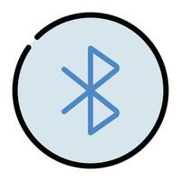 A blue bluetooth symbol on a white background vector