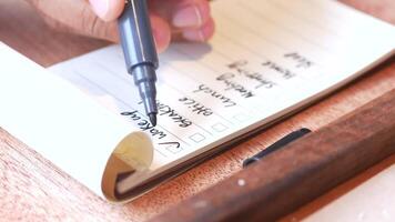 check mark on a check box on a paper video