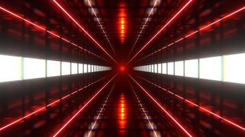 White and Red Square Neon Tunnel Background VJ Loop 4K video