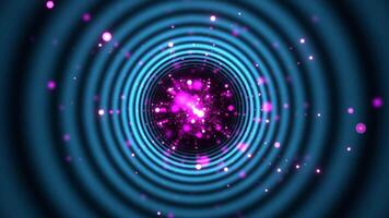 Cyan and Pink Wavy Tunnel With Glowing Particles Background VJ Loop 4K video