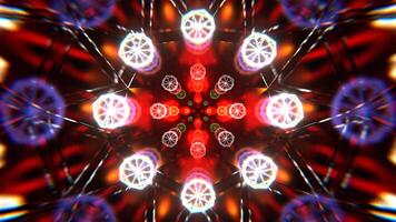 rot und Weiß Spiegel Abstraktion mit Neon- Dreiecke Hintergrund vj Schleife l 4k video