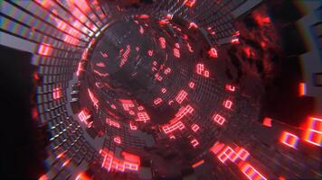 vermelho ficção científica toro túnel elementos néon rede fundo vj ciclo eu 4k video