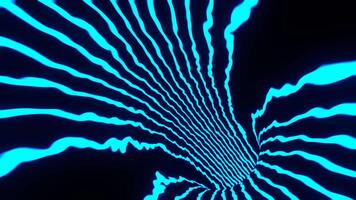 Cyan Neon Stripes Circle Tunnel Background VJ Loop l 4K video