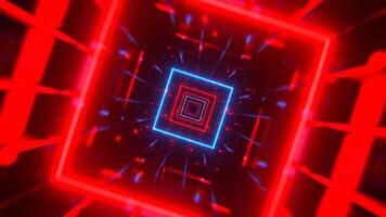 Red and Blue Neon Strobe Frame Tunnel Background VJ Loop In 4K video