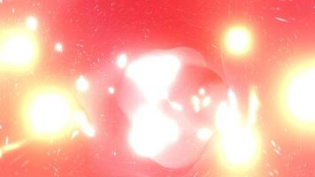 Red and White Ring Tunnel With Twinkling Lights Background VJ Loop l 4K video