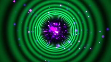 Green and Purple Wavy Tunnel With Glowing Particles Background VJ Loop 4K video