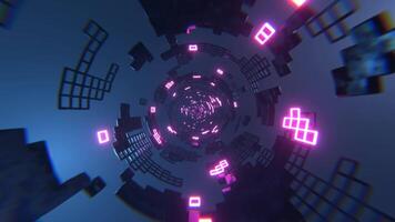 azul e Rosa ficção científica túnel elementos néon rede fundo vj ciclo eu 4k video
