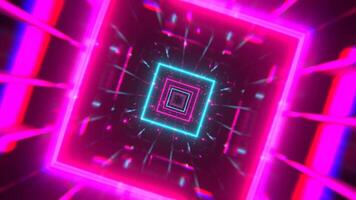 Cyan and Pink Neon Strobe Frame Tunnel Background VJ Loop In 4K video