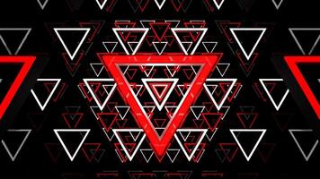 Red and White Neon Triangle Dimension Background VJ Loop In 4K video