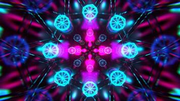 azul e Rosa espelho abstração com néon triângulos fundo vj ciclo eu 4k video