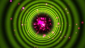 Light Green and Pink Wavy Tunnel With Glowing Particles Background VJ Loop 4K video